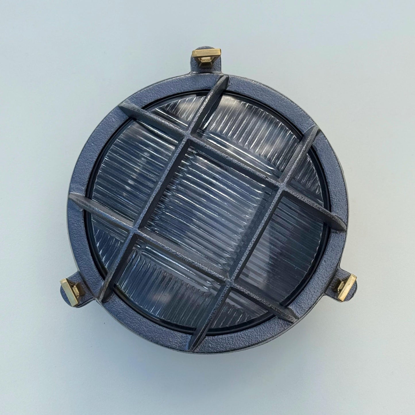 Wroxham Cast Pewter Caged Bulkhead Wall or Ceiling Light - IP65