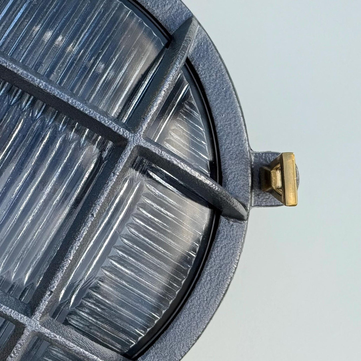 Wroxham Cast Pewter Caged Bulkhead Wall or Ceiling Light - IP65