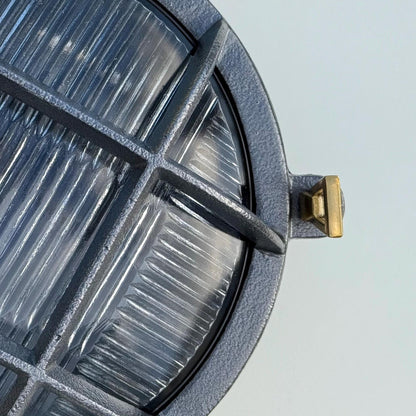 Wroxham Cast Pewter Caged Bulkhead Wall or Ceiling Light - IP65