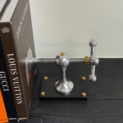 Windlass Bookend Nautical Book Holder Aluminium & Brass Organizer