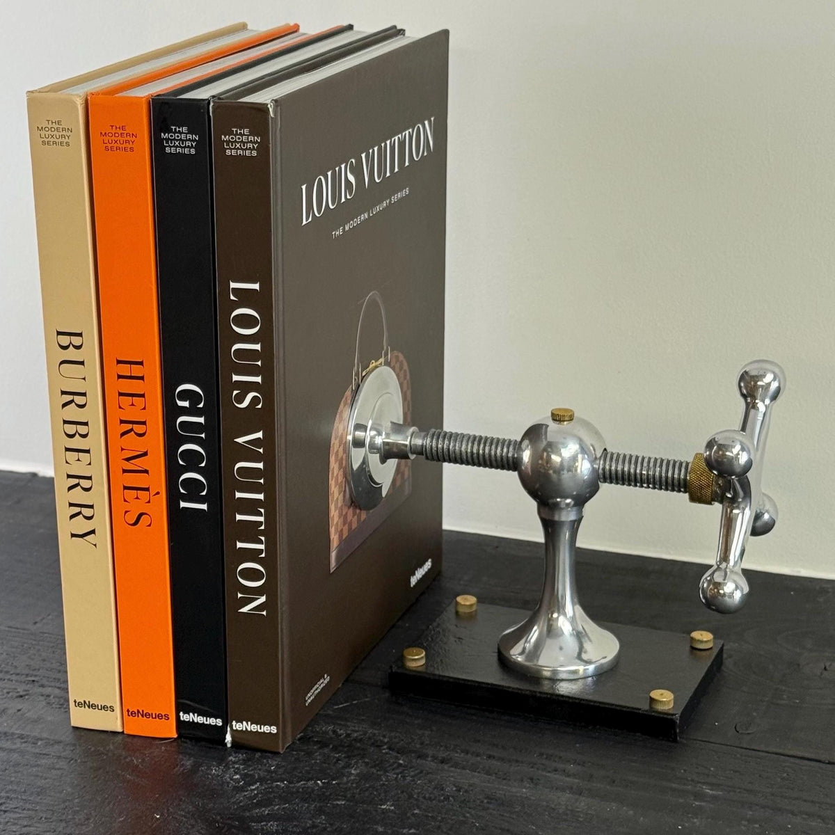 Windlass Bookend Nautical Book Holder Aluminium & Brass Organizer