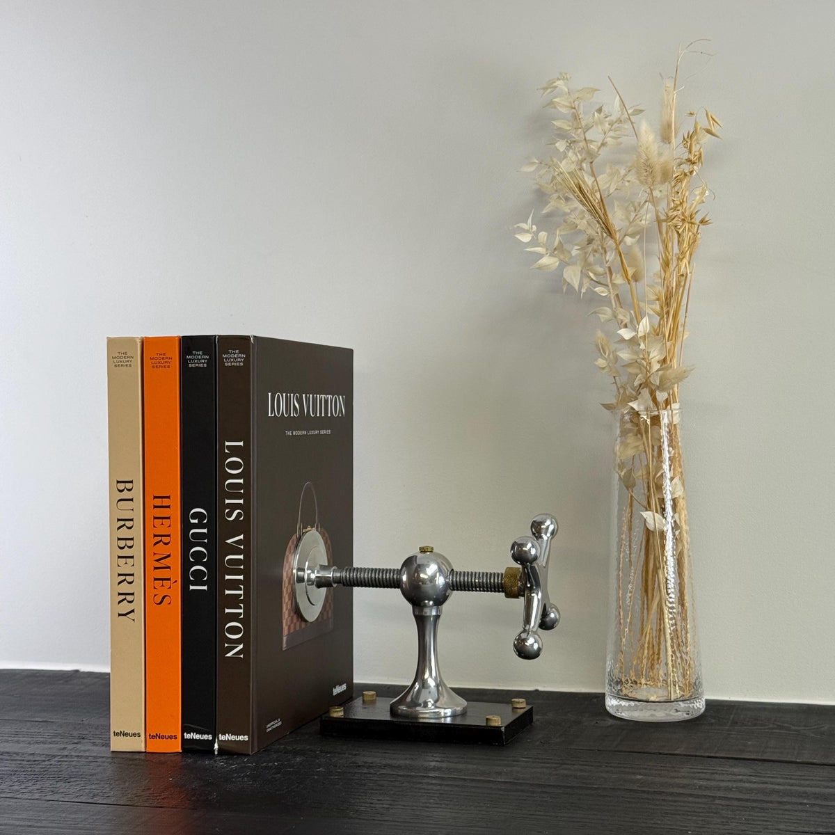 Windlass Bookend Nautical Book Holder Aluminium & Brass Organizer