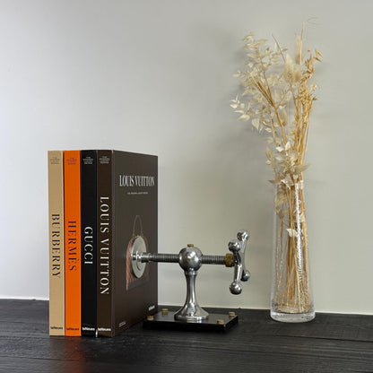 Windlass Bookend Nautical Book Holder Aluminium & Brass Organizer