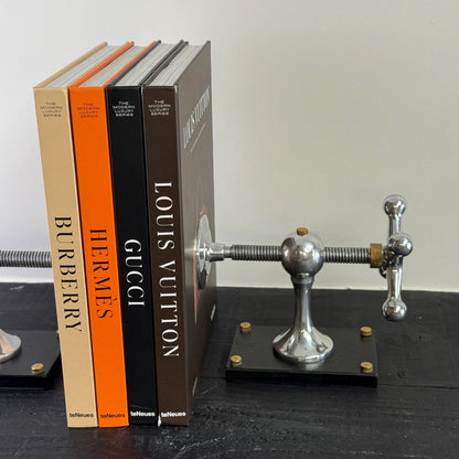 Windlass Bookend Nautical Book Holder Aluminium & Brass Organizer