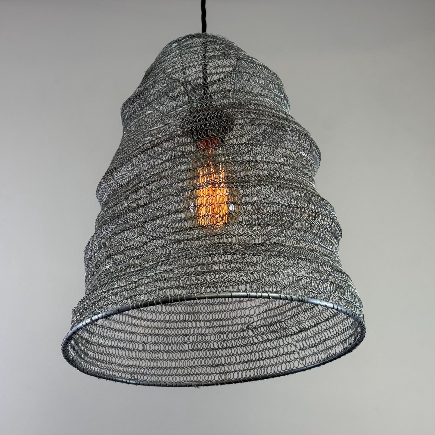 Walton Beehive Large Silver Wire Mesh Lampshade Pendant Ceiling Light