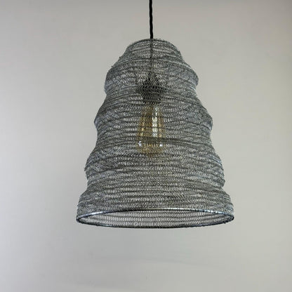 Walton Beehive Large Silver Wire Mesh Lampshade Pendant Ceiling Light