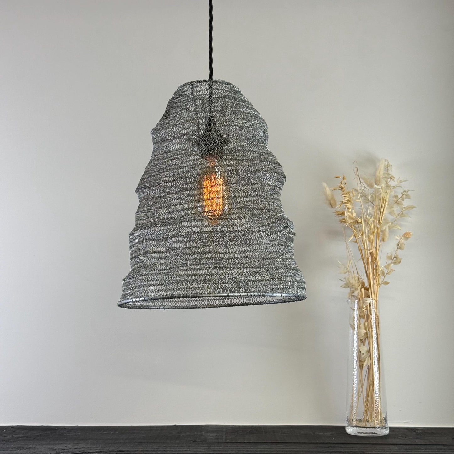 Walton Beehive Large Silver Wire Mesh Lampshade Pendant Ceiling Light