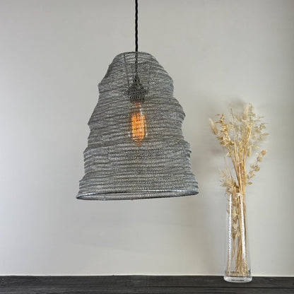 Walton Beehive Large Silver Wire Mesh Lampshade Pendant Ceiling Light