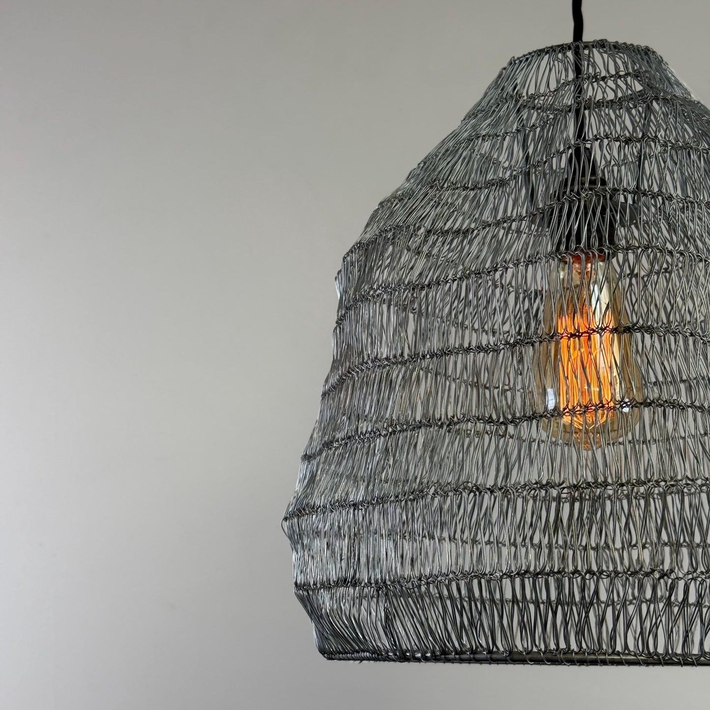 Walton Beehive Large Silver Wire Mesh Lampshade Pendant Light