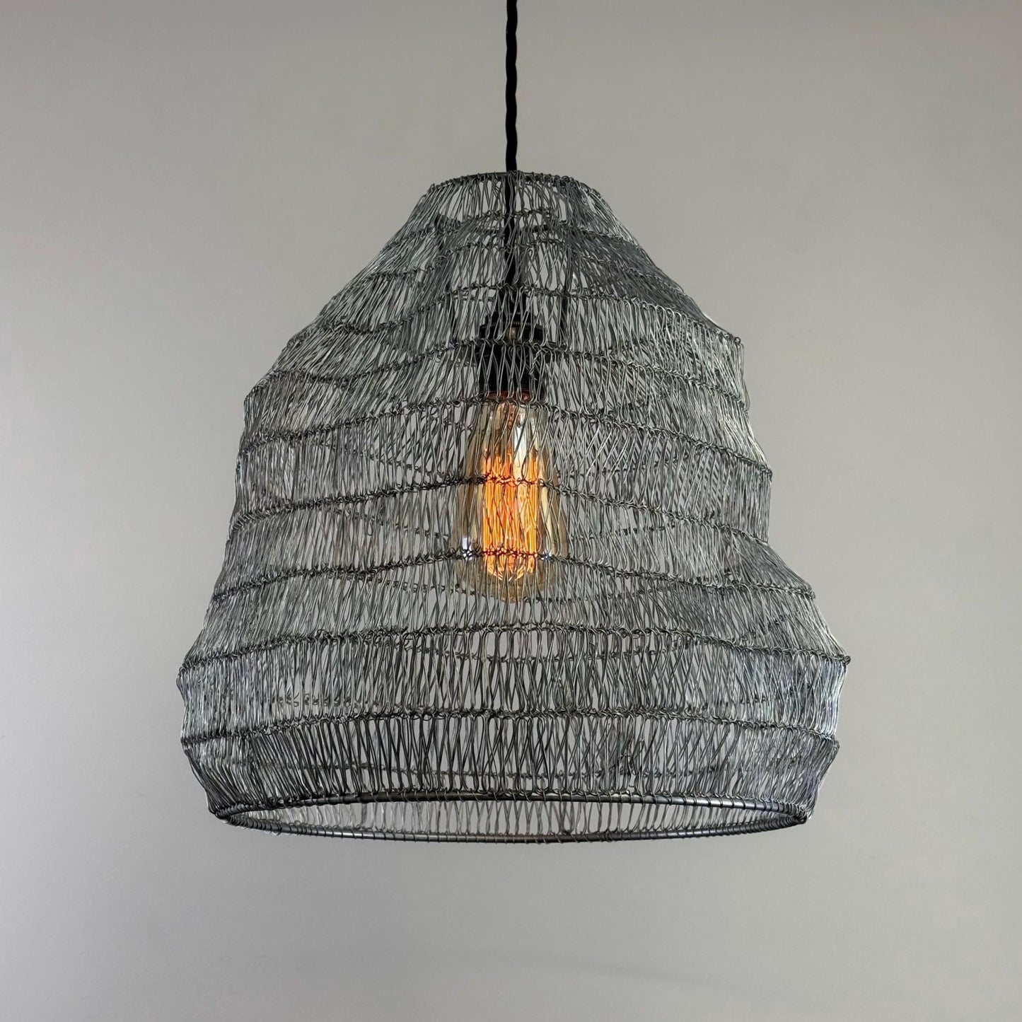 Walton Beehive Large Silver Wire Mesh Lampshade Pendant Light
