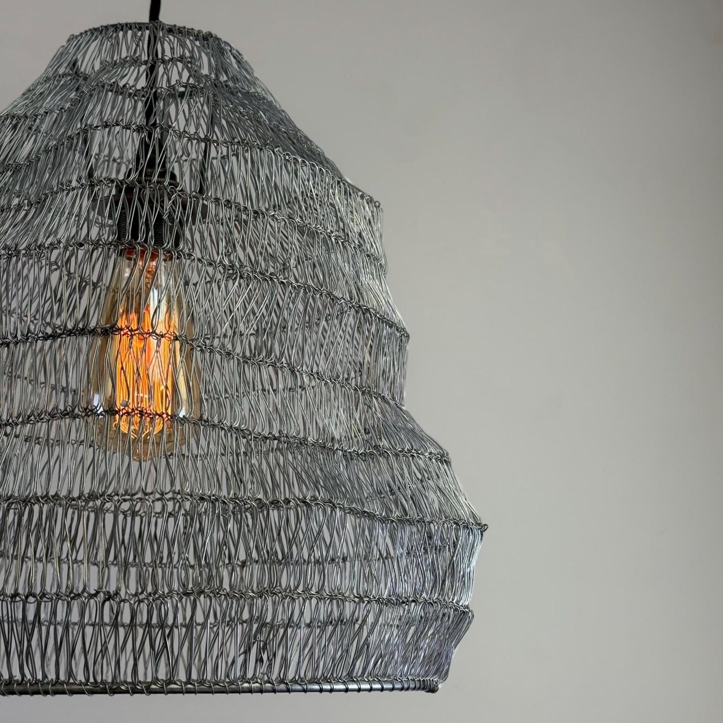 Walton Beehive Large Silver Wire Mesh Lampshade Pendant Light