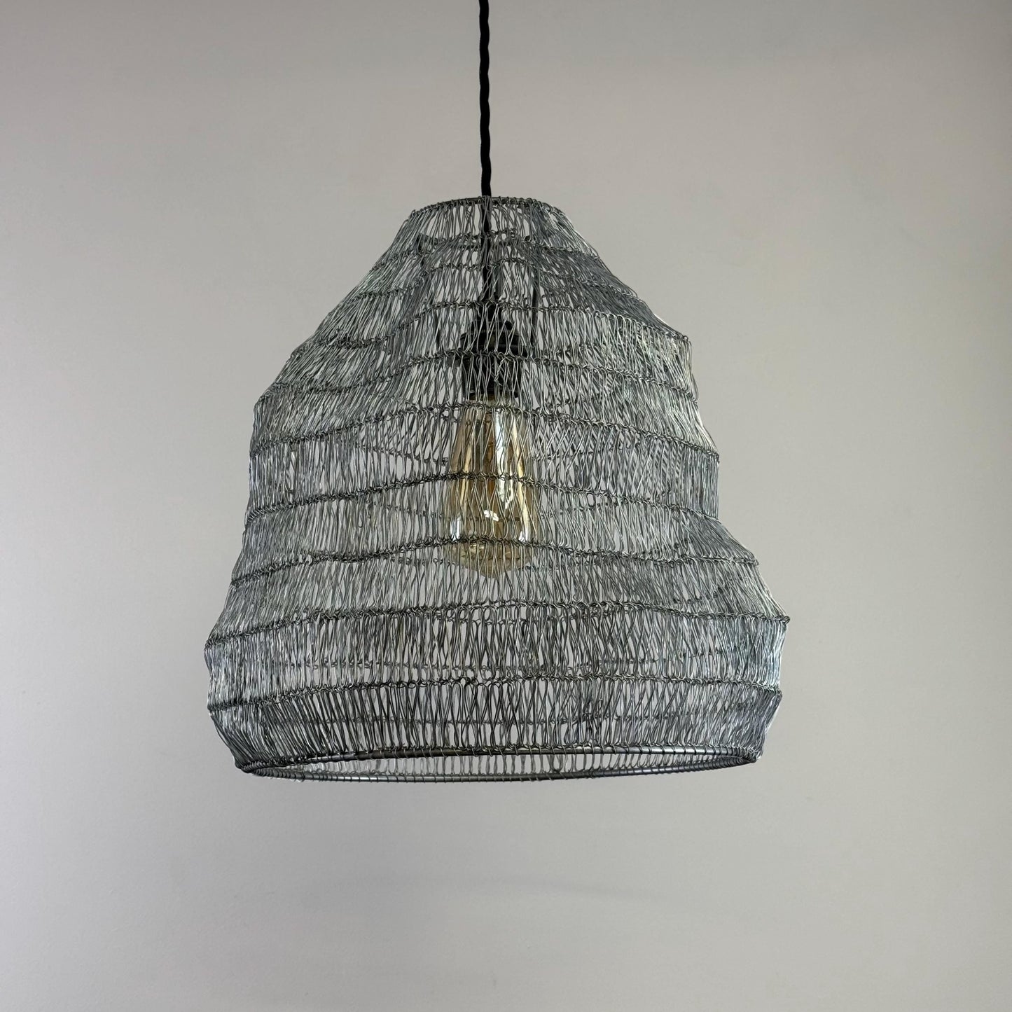 Walton Beehive Large Silver Wire Mesh Lampshade Pendant Light