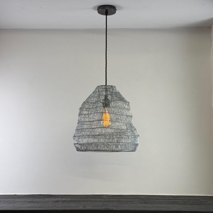 Walton Beehive Large Silver Wire Mesh Lampshade Pendant Light