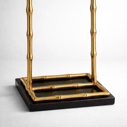 Luxury Dressboy Vintage Brass & Black Leather Valet Suit & Clothes Stand