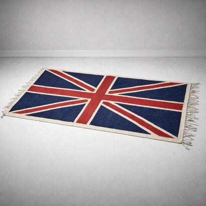 Reversible Union Jack Rug | Hand Knotted British Flag Jute Runner
