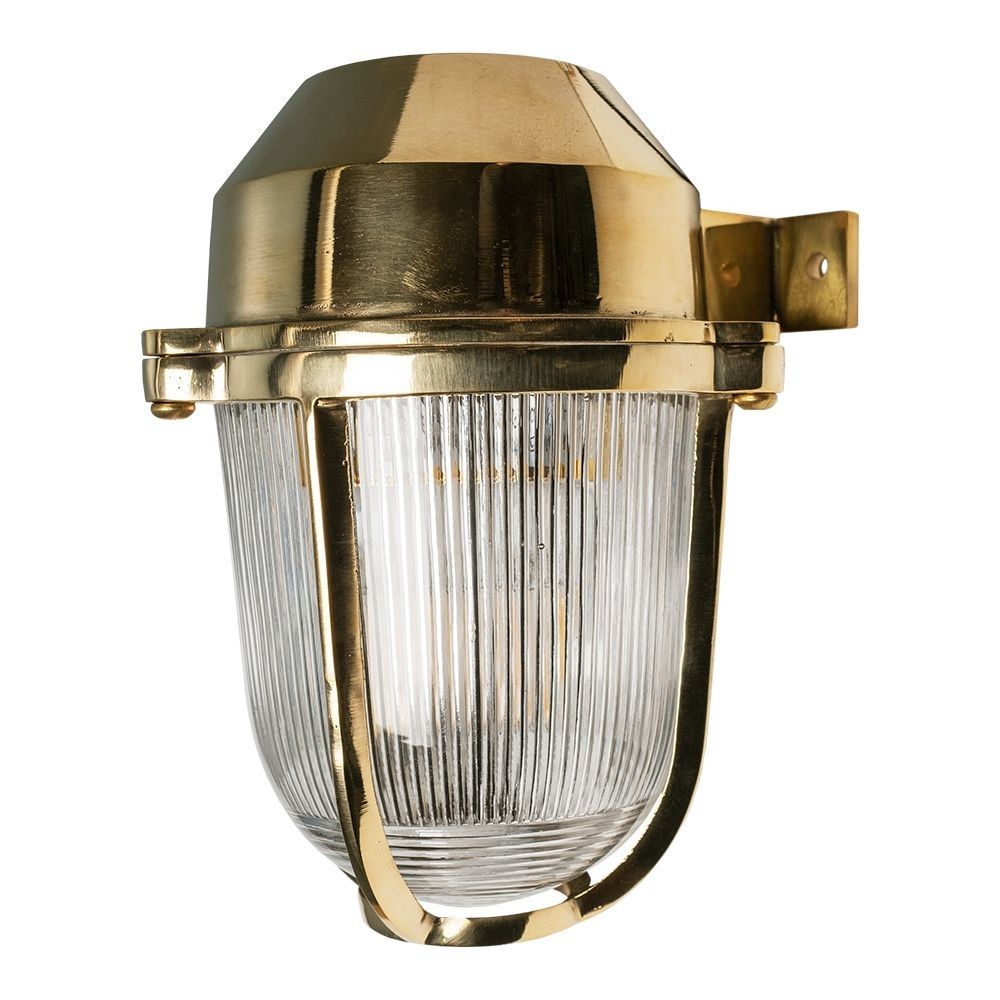 SOHO Lighting - Hopkin Polished Brass IP65 prismatic Glass Light