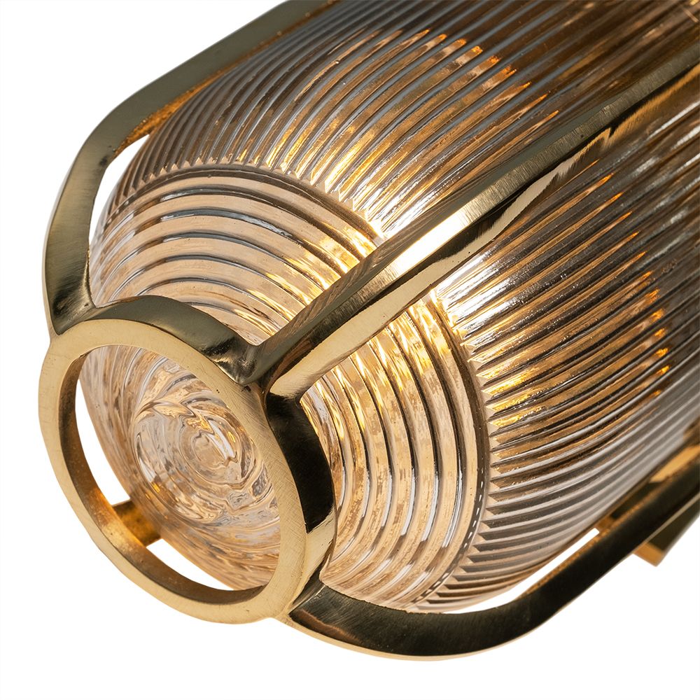 SOHO Lighting - Hopkin Polished Brass IP65 prismatic Glass Light