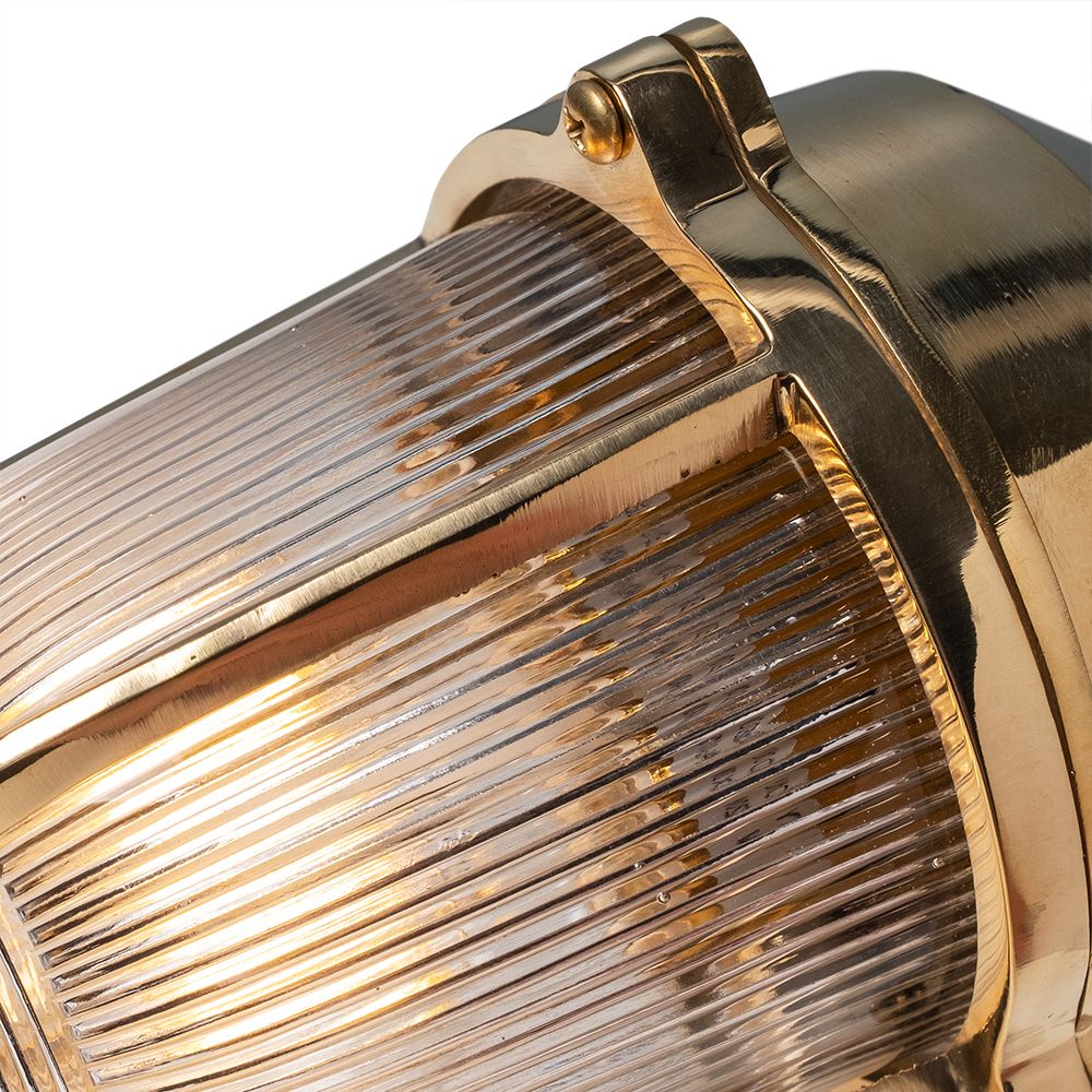 SOHO Lighting - Hopkin Polished Brass IP65 prismatic Glass Light