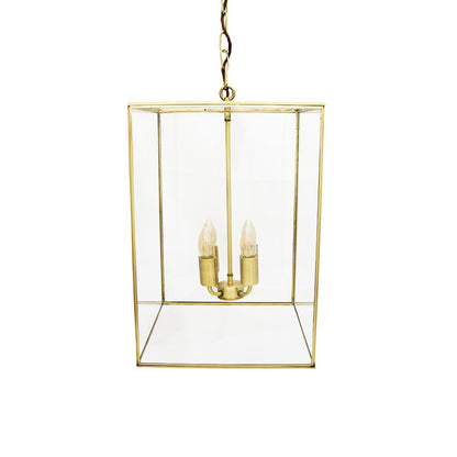 SOHO Lighting - Lantern Pendant Light Crossbar Medium Brass