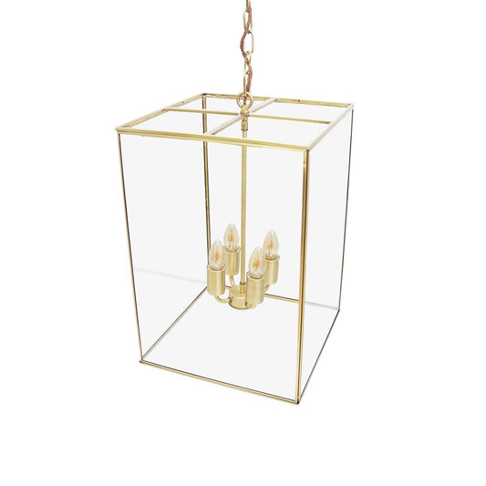 SOHO Lighting - Lantern Pendant Light Crossbar Medium Brass