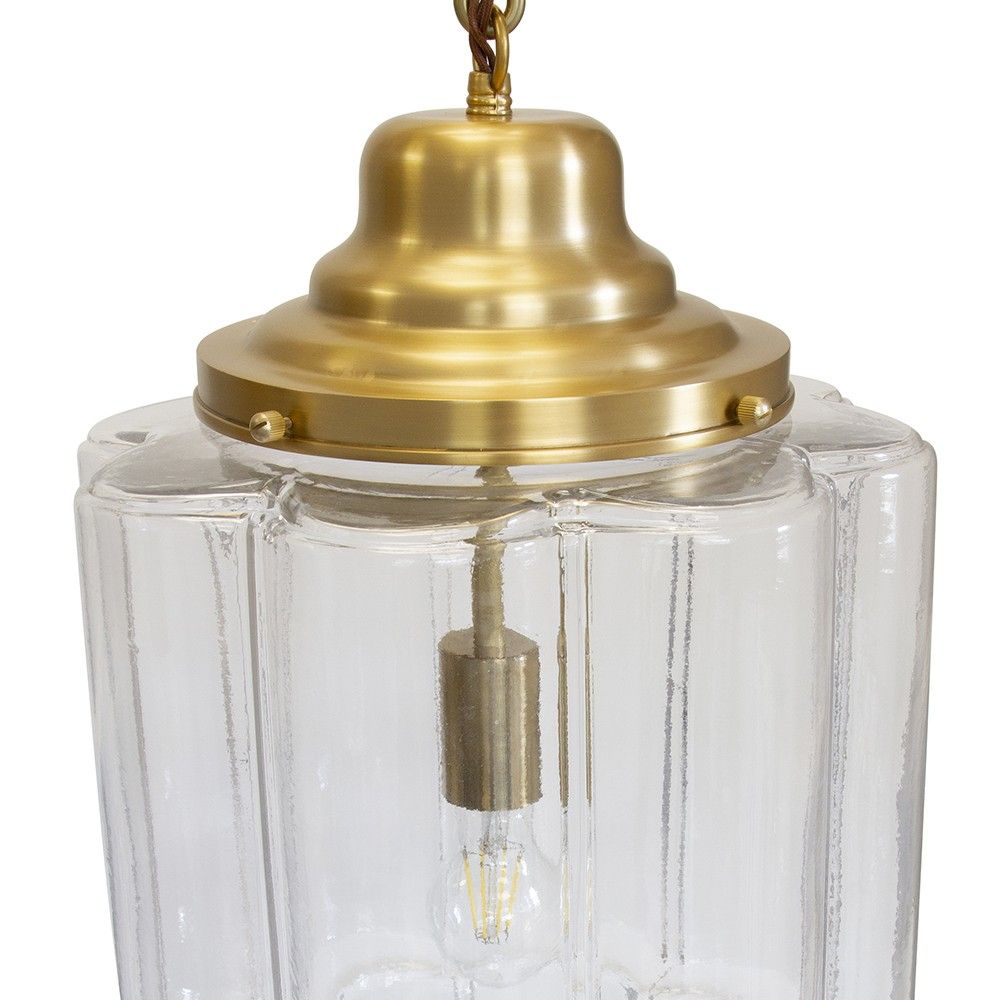 SOHO Lighting - Glasshouse Lacquered Brass Clear Pendant Light