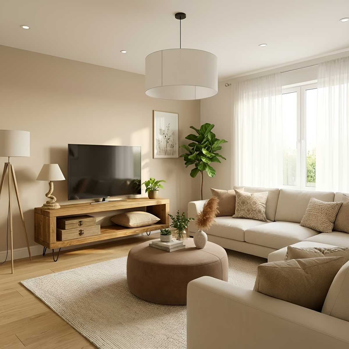Solid Wood Chunky TV Unit With 8 inch Metal Legs