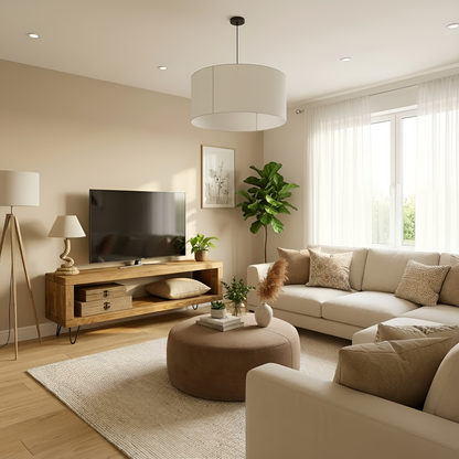 Solid Wood Chunky TV Unit With 8 inch Metal Legs