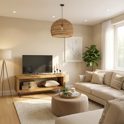 Solid Wood Chunky TV Unit With 8 inch Metal Legs