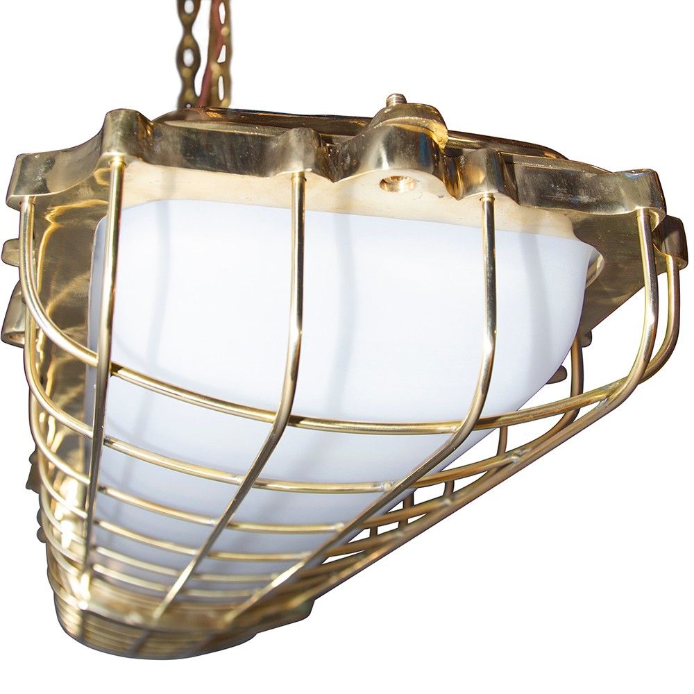 SOHO Lighting - Warwick Brass Industrial Strip Large Pendant