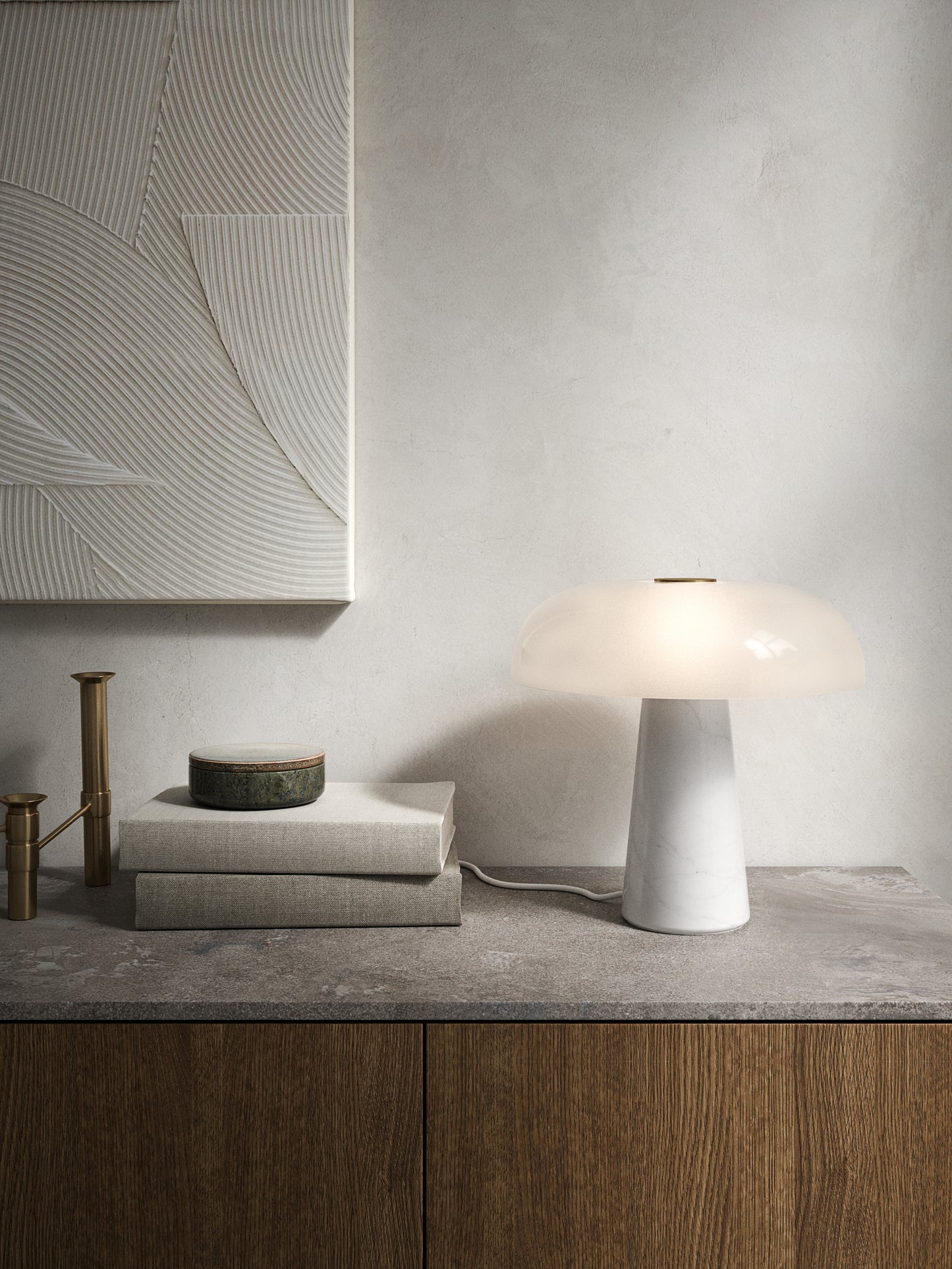 Nordlux DFTP GLOSSY - White Marble Table Lamp 2020505001