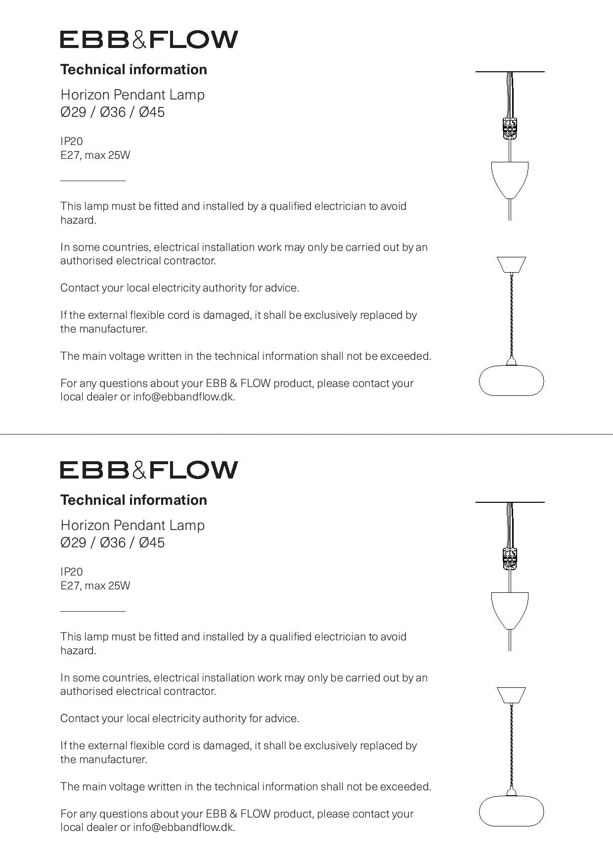 Ebb & Flow HORIZON Pendant Obsidian LA101804