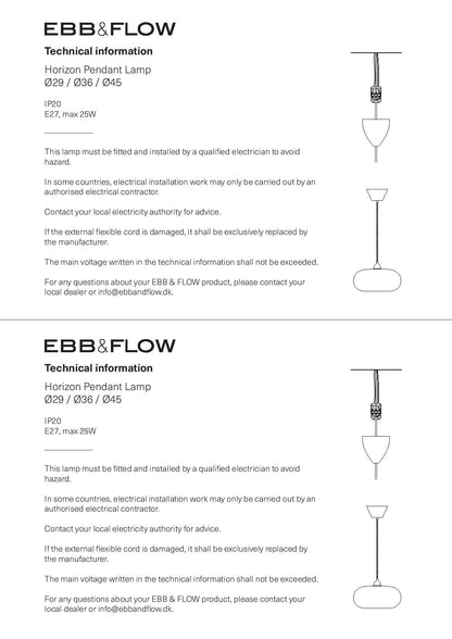 Ebb & Flow HORIZON Pendant Obsidian LA101804