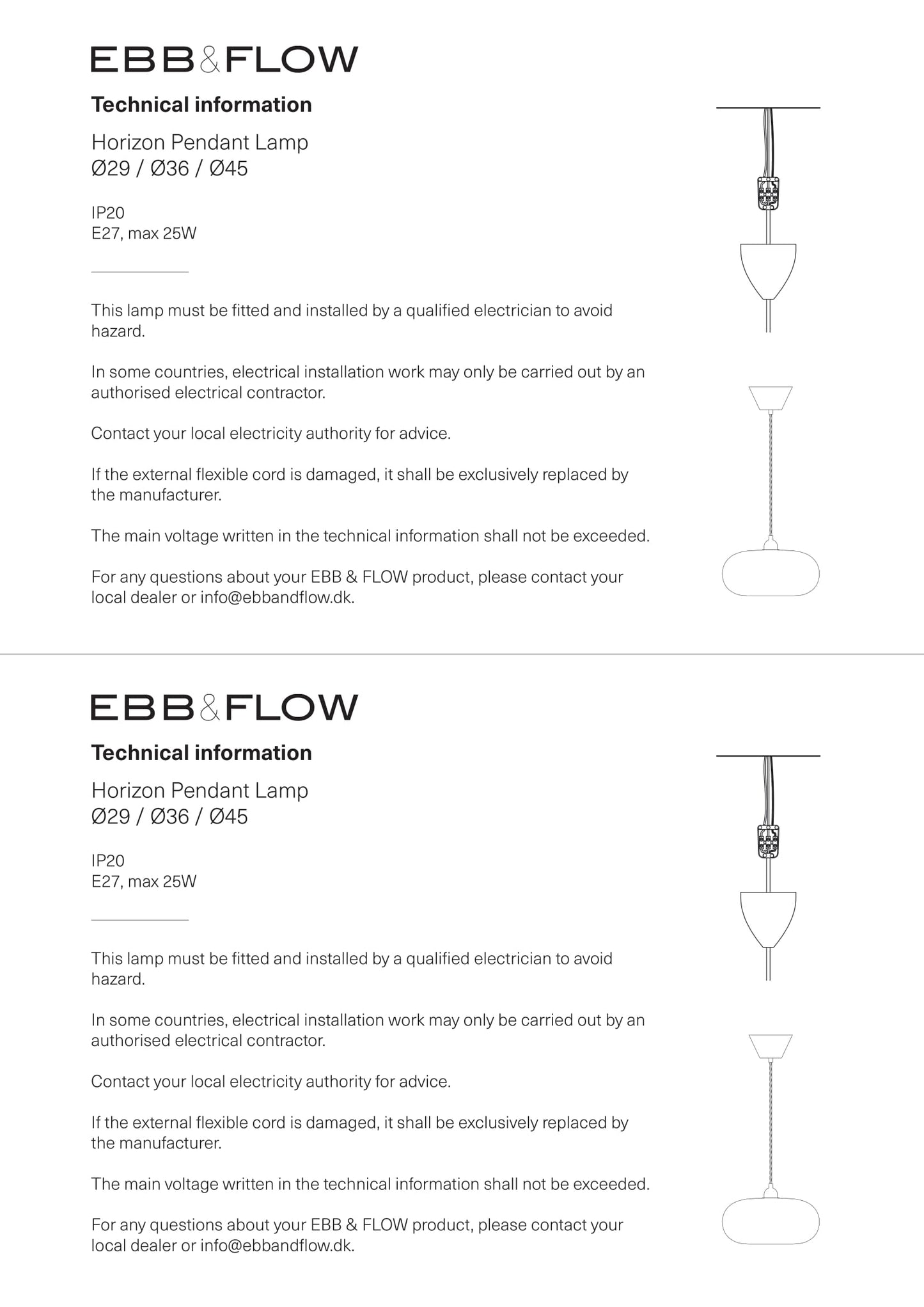 Ebb & Flow HORIZON Pendant Large Chameleon LA101834